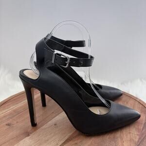 Gianni Bini Shoes Womens Size 9.5 Black Ankle Strap Stiletto Pumps Pointed Toe‎